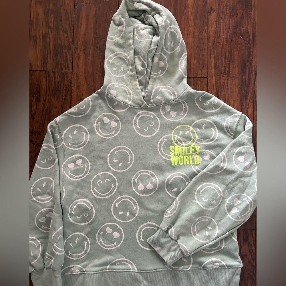 Zara Smiley World collab hooded sweatshirt